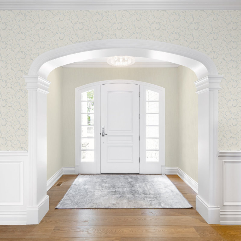 Palazzo 2 Collection Scroll Damask Wallpaper Roll, Blue