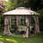 Heavy Duty 10x10FT Metal Gazebo with Mosquito Net & Sunshade Curtains, Double Roof Canopy for Patio, Backyard, Garden - Galvanized Steel Outdoor Tent