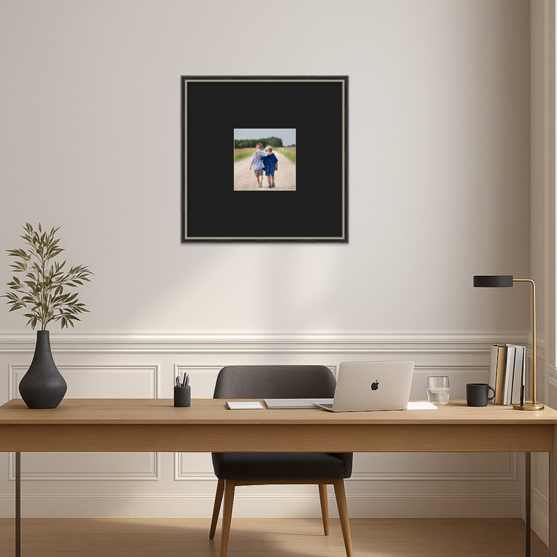 Cadre photo Theo, Noir lisse, 13 x 22 emmêlés à 8 x 8
