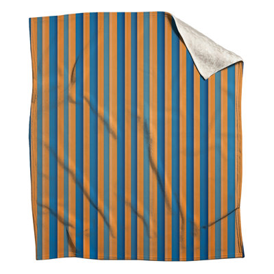 Couvertures à rayures orange et bleues