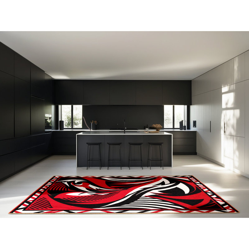 Tapis abstrait Abstract Inferno, Rectangulaire 2 pi x 3 pi