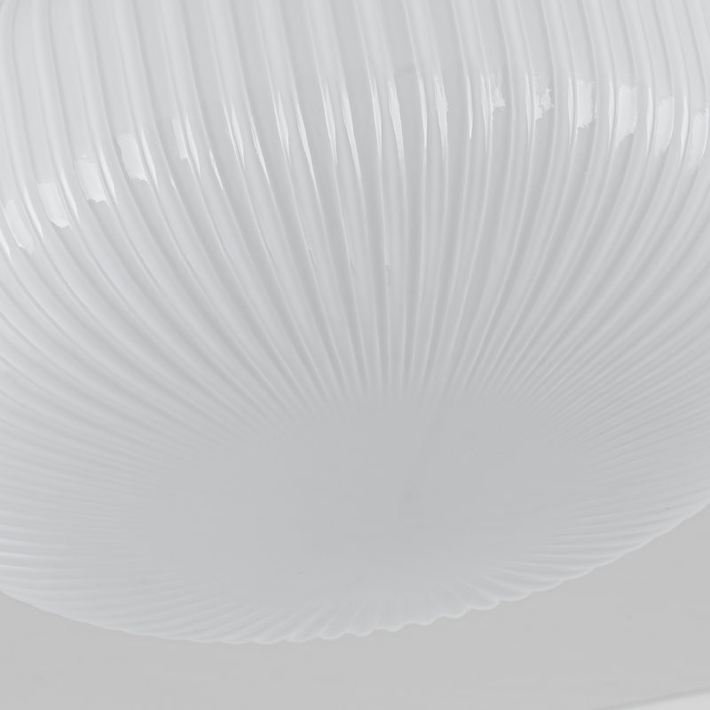 Plafonnier semi-encastré 11 po Mid-Century, Frosted Glass