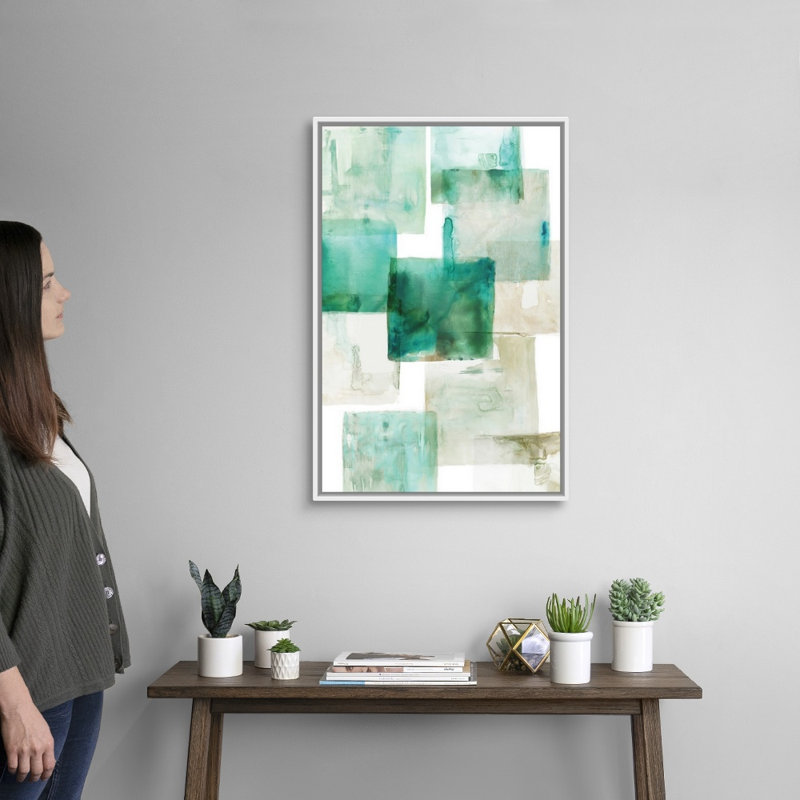 « Aperture I Green version » par PI studio-impression sur toile, Toile blanche encadrée, H 32 po x l 22 po x P 1,75 po
