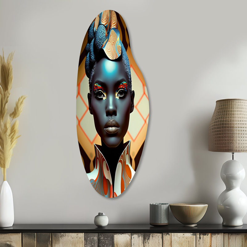 Art mural en métal asymétrique avant-garde élégante, H 38 po x l 15 po