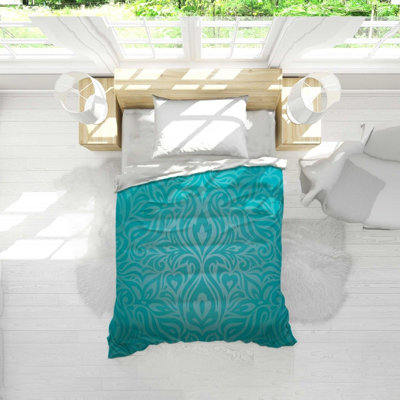 Édredon simple Turquoise Floral Holiday Vintage