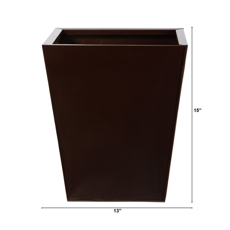 Pot à fleurs en métal Frankey, H 15 po x l 13 po x P 13 po, Bronze