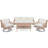 Rayna 4 Piece Rattan Patio Furniture Set With Swivel Chairs-2112949220-2112949218