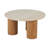 Cole And Grey Wood Living Room Coffee Table With Beige Marble Top