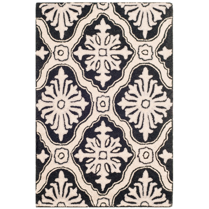 Taran Easy Care Hand Hooked Performance Geometric Rug, Rectangle 2' x 3'