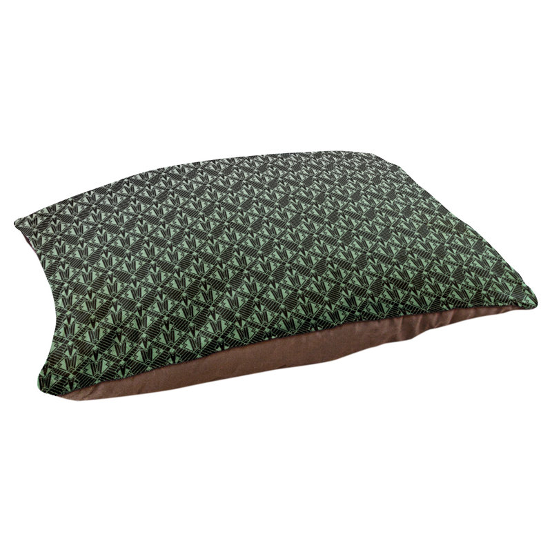 Coussin stylisé dégradé art déco Byrge, L 52 po x l 42 po, Vert / Jaune