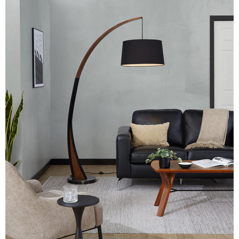 Varville 77'' Black Arched Floor Lamp
