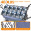 Chariot pliable multifonctionnel avec chariot pivotant et poussoir avec poignée rotative et auvent, roues et freins tout-terrain de 7 po x 4 po, capacité de charge de 480 lb, grande capacité de transport de 300 L, épicerie, utilisation à l'extérieur, bleu-126069209