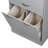Bathroom Storage Cabinet with Two Laundry Baskets, Storage Cabinet with Doors and Drawer for Home, Grey-656253042