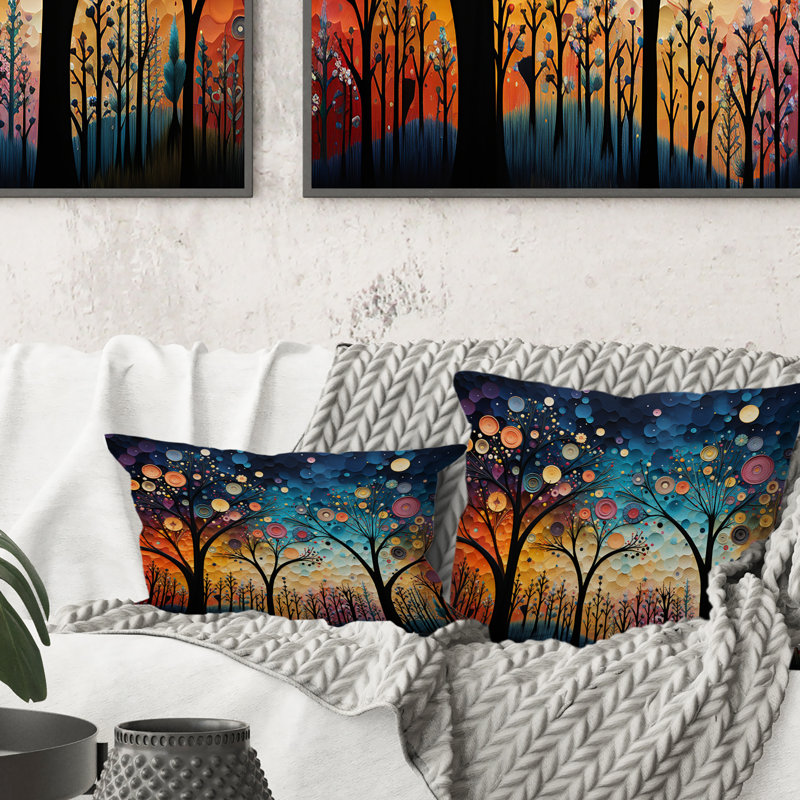 Coussin décoratif coloré à motif fantaisiste coloré Wanderlust III - Collages abstraits
