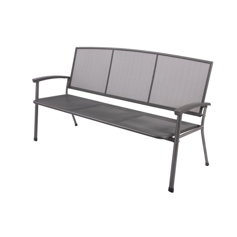 Phlox Steel Outdoor Bench, 92cm H x 171cm W x 65cm D