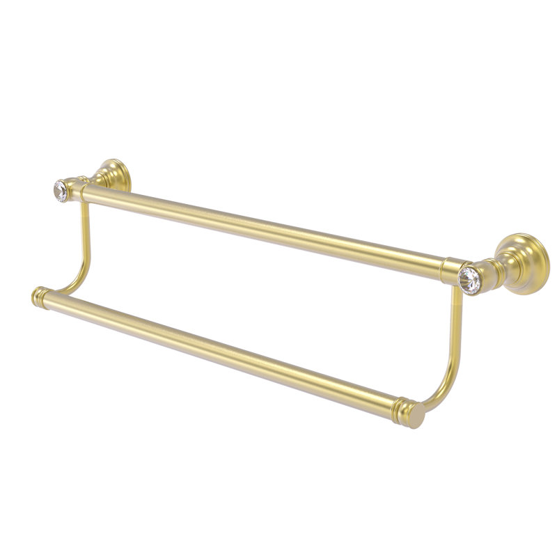 Porte-serviettes mural double 36 po Freyja, Laiton satiné, H 5,5 po x l 36 po x P 5,2 po