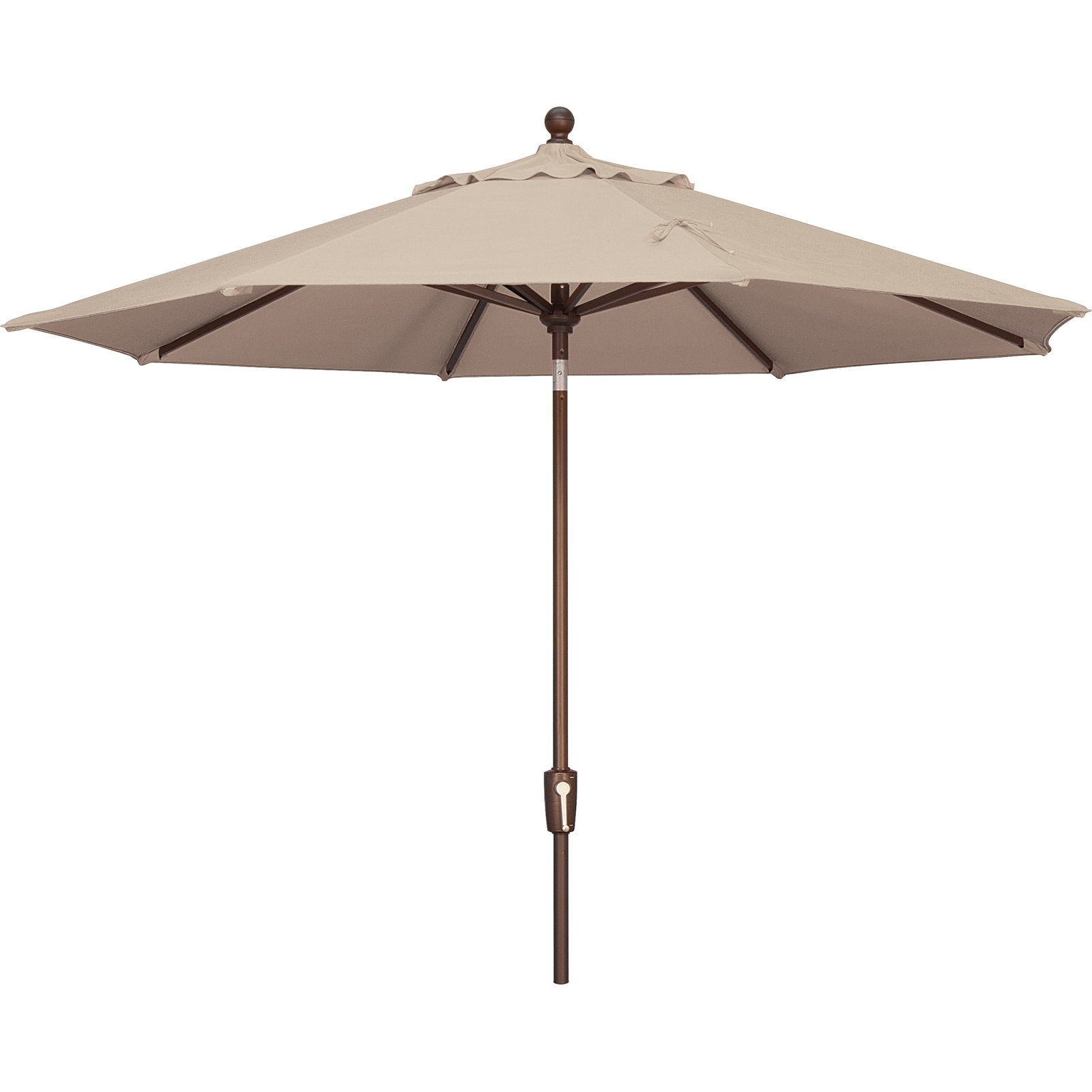 Canela 108'' Market Olefin Umbrella, Bronze, Antique Beige Sunbrella® Canvas