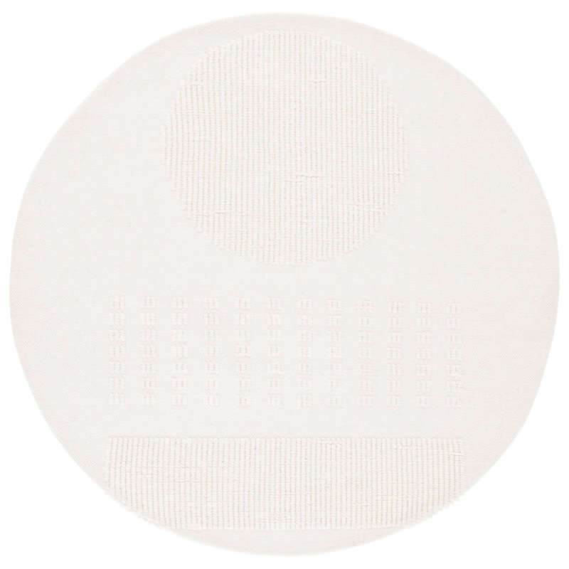 Tapis ivoire fait à la main Charvik, Rond 6 pi