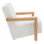 Fauteuil d'appoint Bryant en tissu bouclé ivoire avec structure en bois d'hévéa