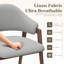 Fauteuil de salle à manger moderne et minimaliste rembourré en lin avec pieds en bois massif-1592195135