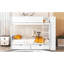 Lit double superposé au dessus d'un lit superposé avec armoire et rangement pour tiroirs, blanc
