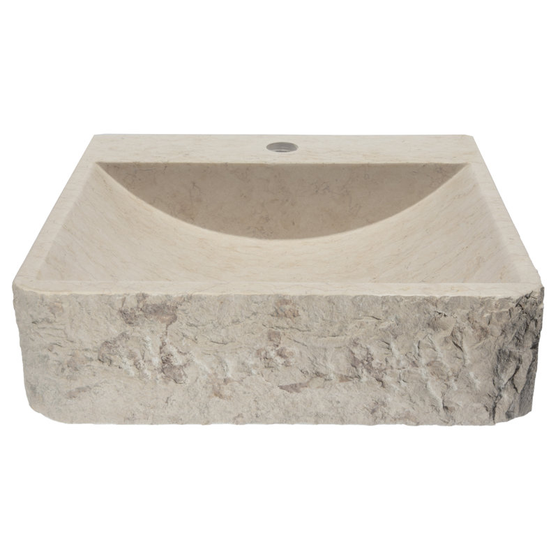 Eden Bath 16.5'' Ivory/Gray Stone Rectangular Bathroom Sink