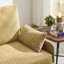 Fauteuil-lit convertible 3 en 1, assise en chenille compacte de style jaune Mid-Century pour petits espaces