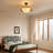 3-Light Natural Rattan Semi Flush Mount Light