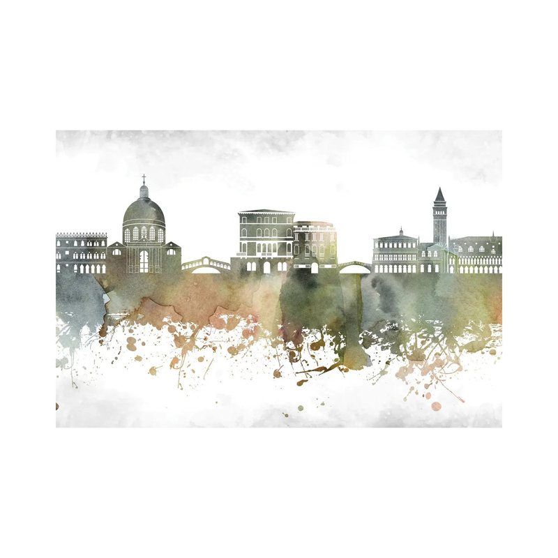 Venice Skyline by Wall Decor Addict - Wrapped Canvas Painting, 20.32 cm H x 30.48 cm W