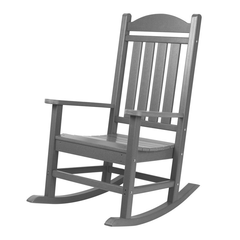 Chaise berçante d'extérieur en plastique Eringate, gris