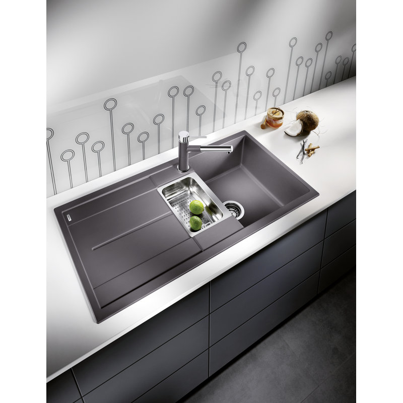 Metra 1.5 Bowl Inset Kitchen Sink, Rock Grey