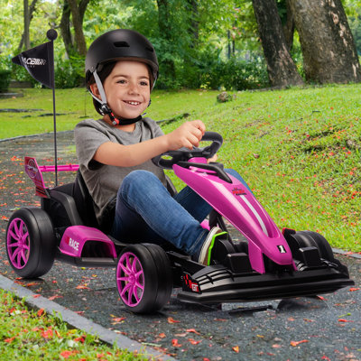 Kart électrique 24 V pour enfants de 3 à 8 ans avec moteur double 200 W