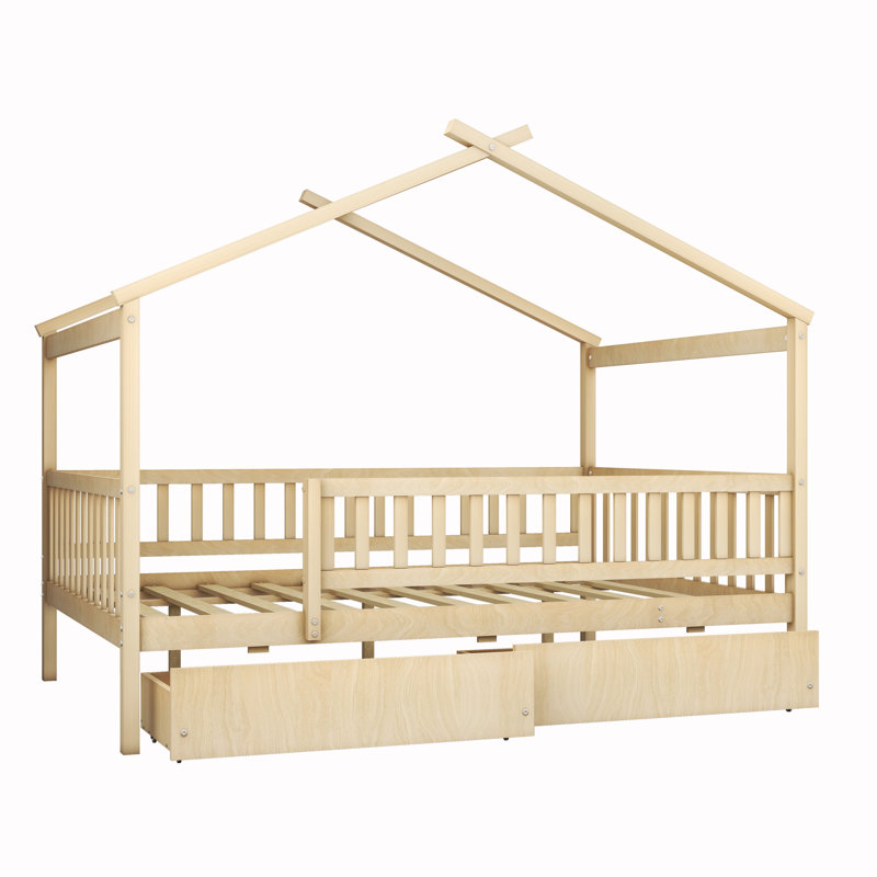 Hann Kids House Bed, Full, Natural