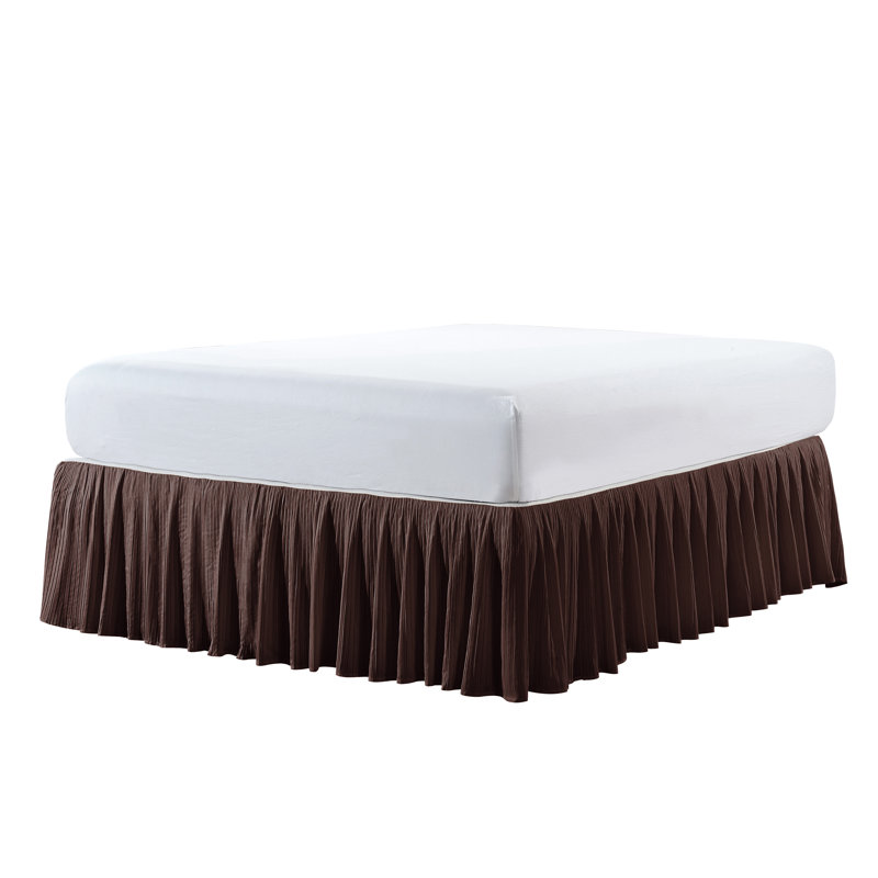 Pleated Bed Skirt, Queen, Chestnut