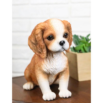 Adorable Cavalier King Charles Spaniel Puppy Dog Breed Figurine 6"L