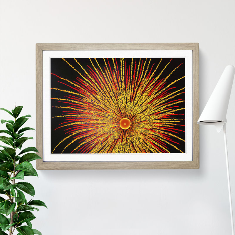 Intoxicating Fireworks - Framed Print, 46cm H x 64cm W x 2cm D, Oak
