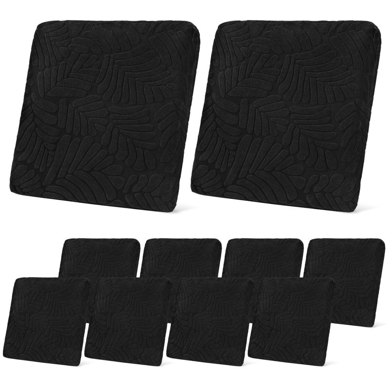 Waterproof Stretch Outdoor Patio Seat Cushion Covers, Black