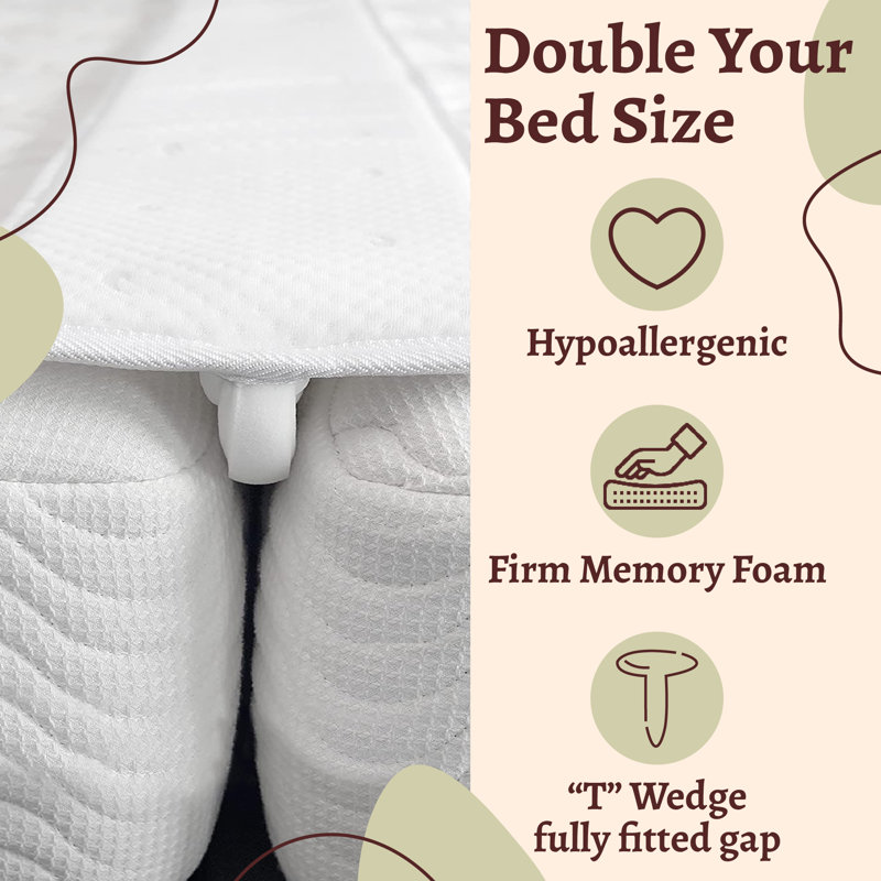 Continental Sleep, Bed Bridge Pad, Twin XL To King Bed Converter, Split King Gap Filler For Adjustable, Good For Guests Stay.