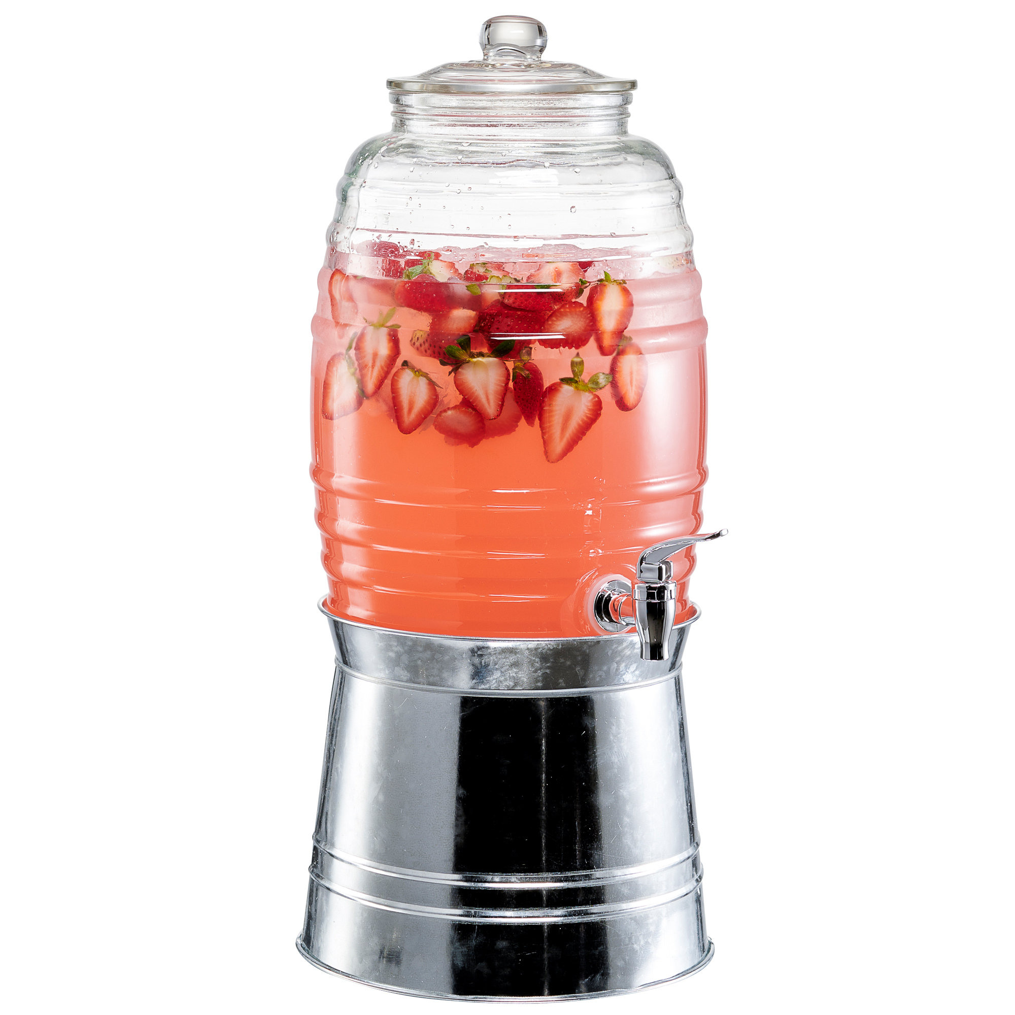 Buddeez Break Resistant Tritan (Tm) Beverage Dispenser With Party Top Lid  And Drip Tray, 3 Gallon