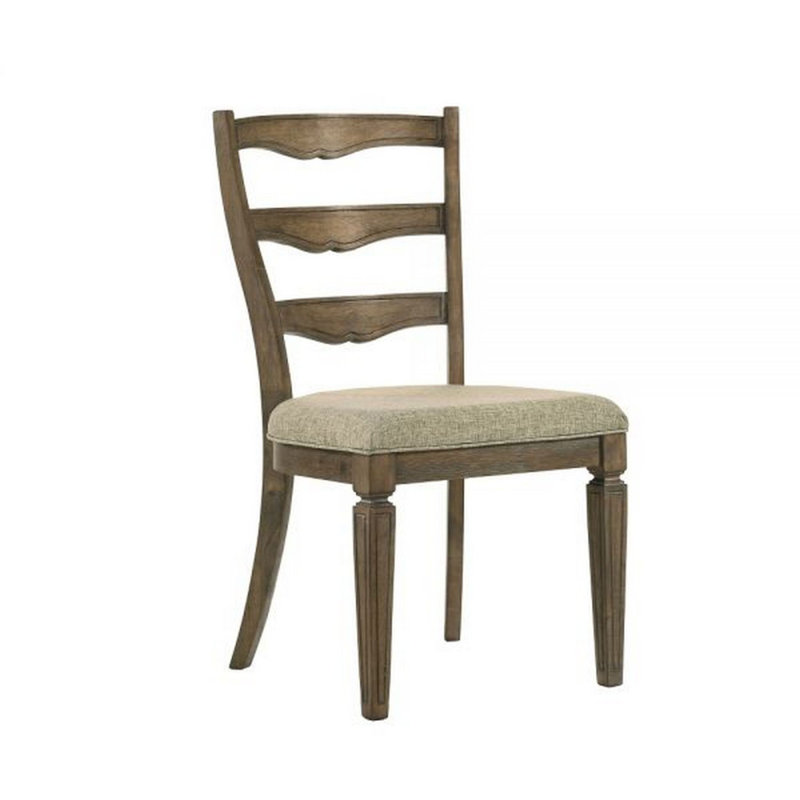 Chaise d'appoint rembourrée en chêne patiné Brentin (ensemble de 2)