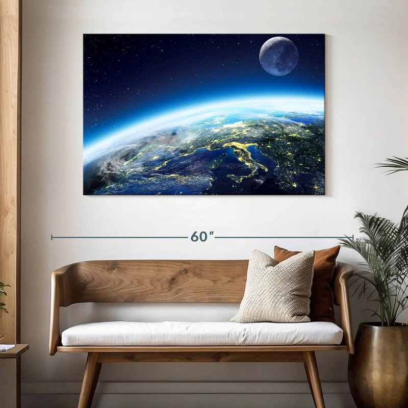 Oberle City Lights From Space, 32" H x 48" W