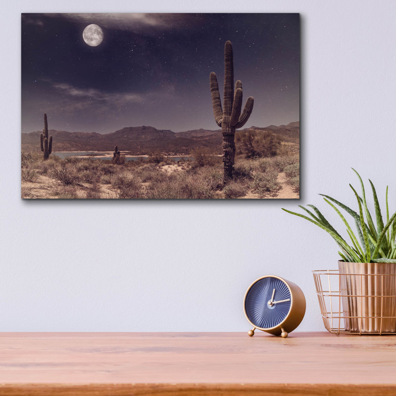 «Desert Moon» par Rick Berk, art mural en verre acrylique, H 12 po x l 16 po x P 0,13 po