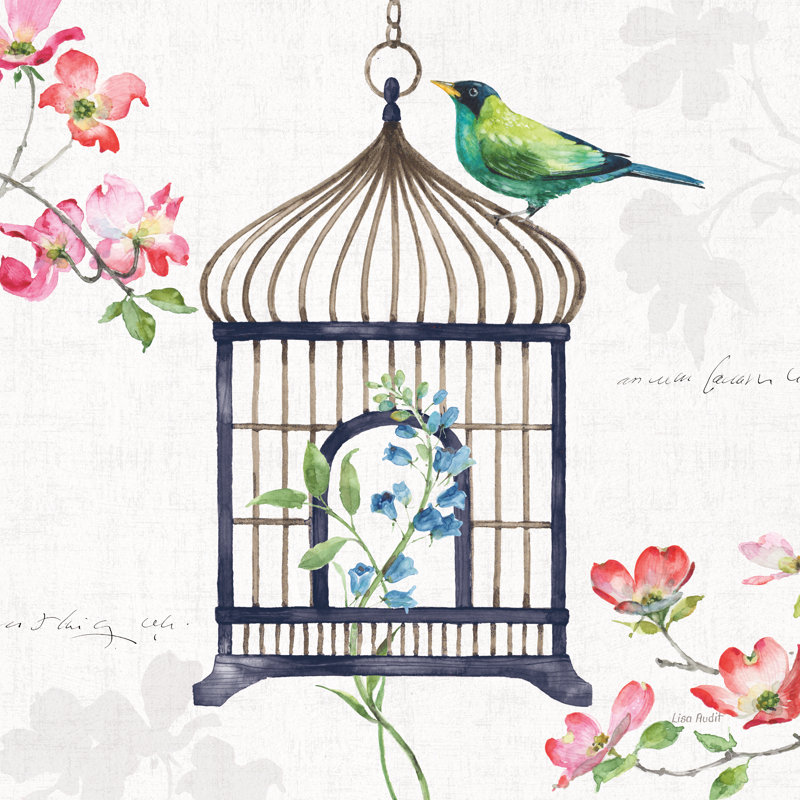 «Dogwood Garden VI Navy» par Lisa Audit - impression sur toile tendue, H 12 po x l 12 po, Non, Toile tendue