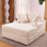 Chaise longue surdimensionnée en velours côtelé avec repose-pieds avec rangement, canapé-lit en forme de nuage avec 3 coussins, fauteuil-lit simple pour le salon ou la chambre à coucher