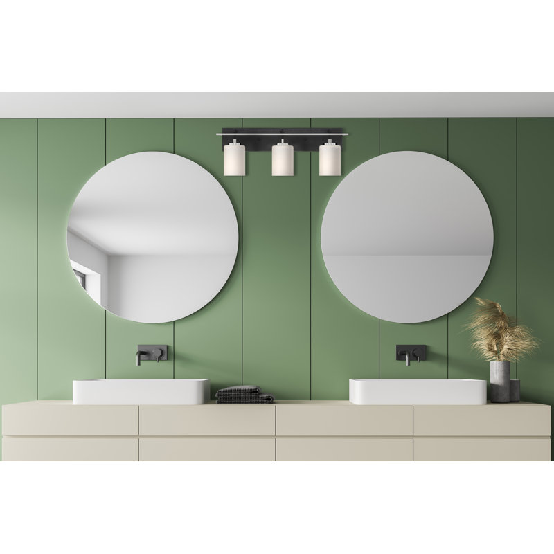 Éclairage pour meuble-lavabo noir mat Amileah, 3