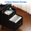 Bureau réversible 48 po à 3 tiroirs avec crochets, bacs de rangement en tissu pour bureau personnel, noir-133879739-133879740