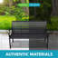 45,7 po Banc de patio en acier noir et WPC