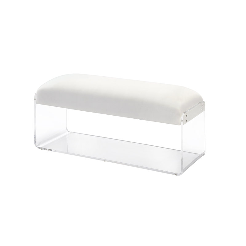 Chiou Suede Shelves Storage Bench