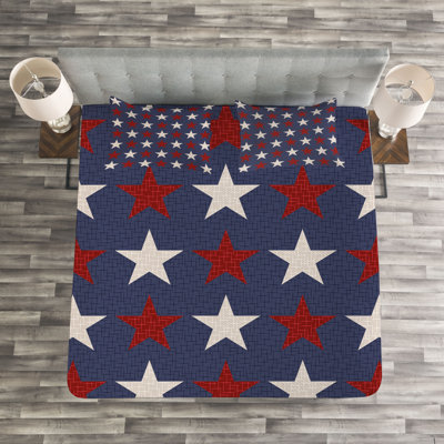 Addlee Blue/White Microfibre Bedspread Set