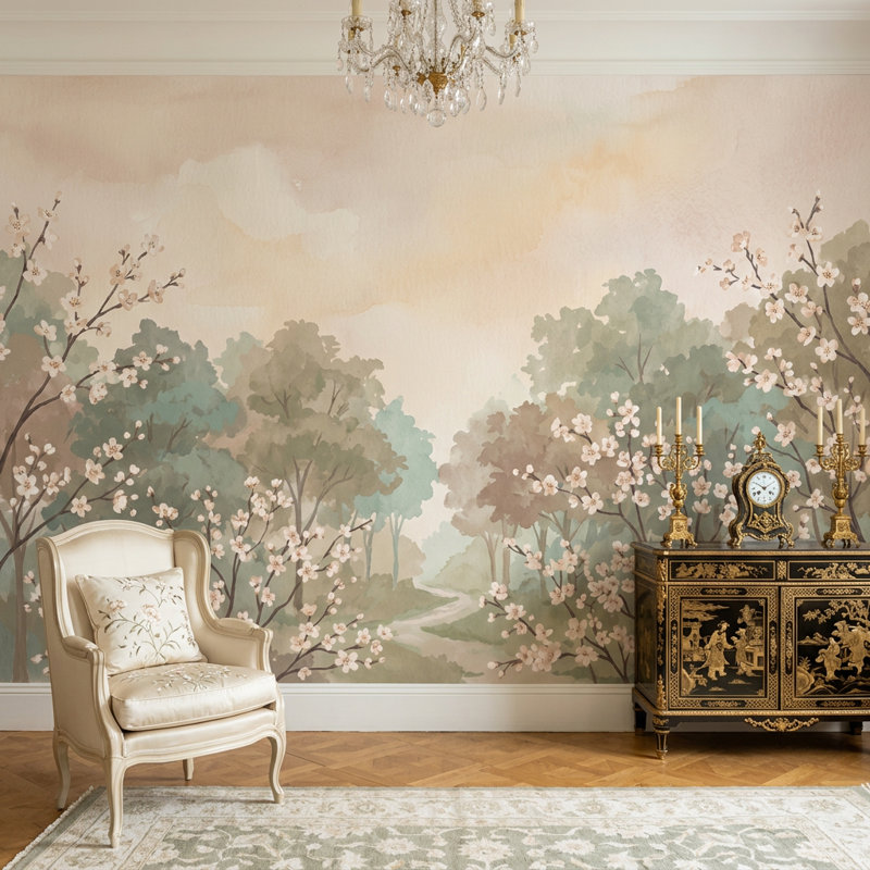 Décoration murale Misty Forest, Textured Non-Pasted, 120 po x 96 po